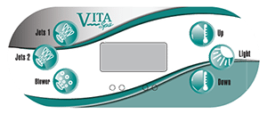 Graphic of the Vita Spas 500 Series control pad