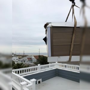 crane delivery to rooftop deck